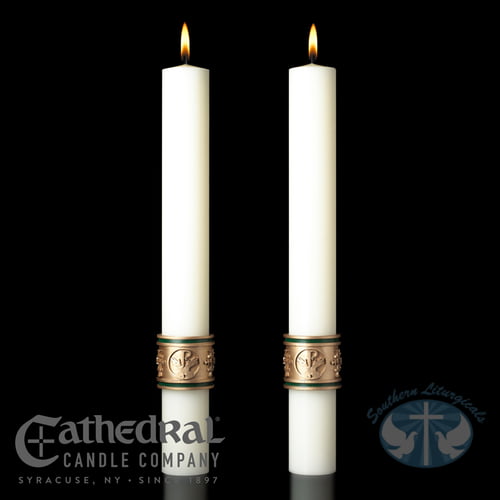 Cross of St. Francis Complementing Candles- Pair