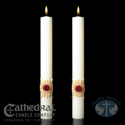 Holy Trinity Complementing Candles- Pair