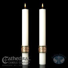 Cross of St. Francis Complementing Candles- Pair