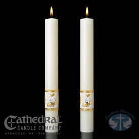 Ornamented Complementing Candles- Pair