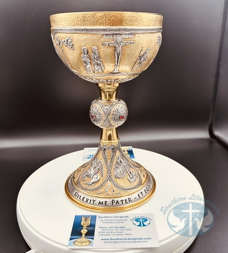 ELC 622 Chalice Last Supper Crucifixion and Evangelists- Bicolor