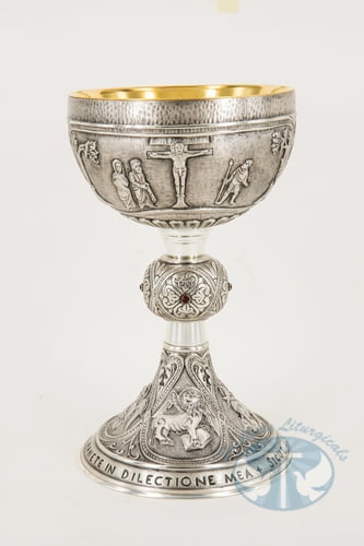 ELC 622 Chalice Last Supper Crucifixion and Evangelists- Silver Plated