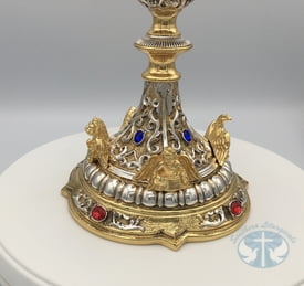 Four Evangelists Bicolor Chalice and Paten with Swarovski Crystals - Item 175BC
