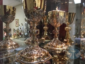 Ruby Node Chalice and Paten with Red Swarovski Crystals- 190CH