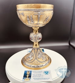 ELC 622 Chalice Last Supper Crucifixion and Evangelists- Bicolor