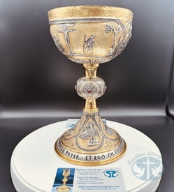 ELC 622 Chalice Last Supper Crucifixion and Evangelists- Bicolor