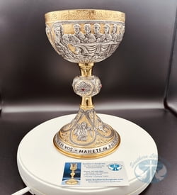 ELC 622 Chalice Last Supper Crucifixion and Evangelists- Bicolor