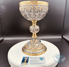ELC 622 Chalice Last Supper Crucifixion and Evangelists- Bicolor