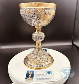ELC 622 Chalice Last Supper Crucifixion and Evangelists- Bicolor
