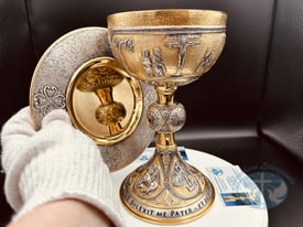ELC 622 Chalice Last Supper Crucifixion and Evangelists- Bicolor