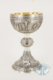 ELC 622 Chalice Last Supper Crucifixion and Evangelists- Silver Plated