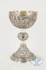 ELC 622 Chalice Last Supper Crucifixion and Evangelists- Silver Plated