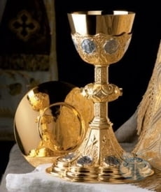 Stations of the Cross Chalice and Paten by Molina - Item 2465