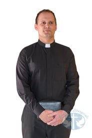 Clergy Shirts 5000 Long Sleeve Black Tab Shirt