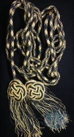 Cincture- Braided Knot Gold and Black Cincture