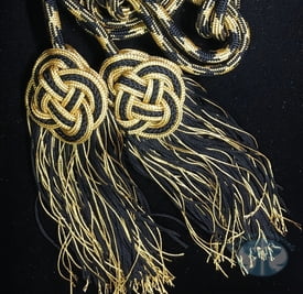 Cincture- Braided Knot Gold and Black Cincture