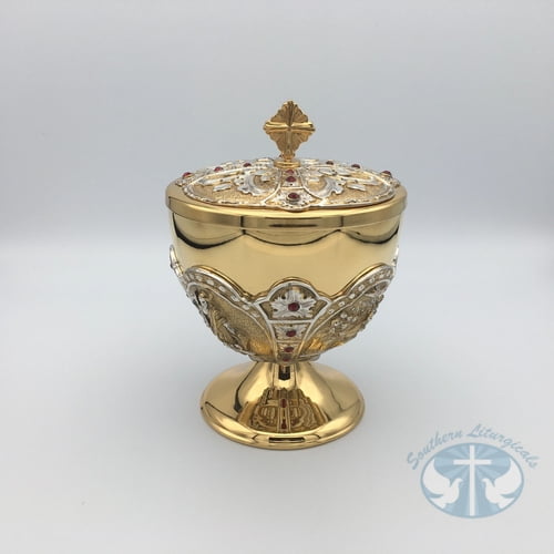 Life of Christ Small Ciborium with Faux Rubies - Style 174CIBSM