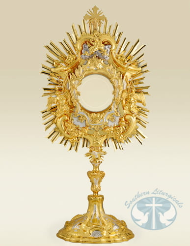Baroque Style Monstrance DJR-7425 - Gold Plated