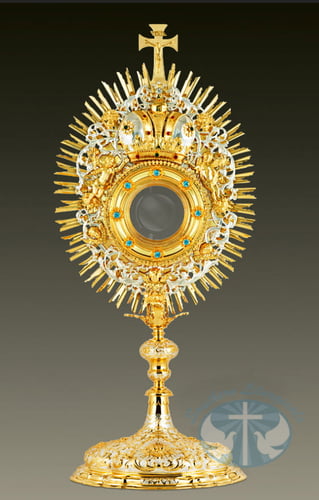 Baroque Style Monstrance DJR-7428 - Gold Plated