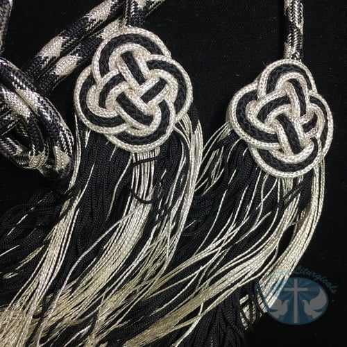 Cincture- Braided Knot Silver and Black