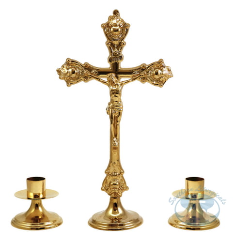 Altar Set with Candlesticks- 24k Gold Plated