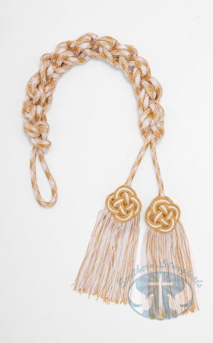 Cincture - Braided Knot White and Gold