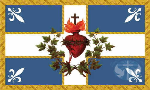 Quebec Sacred Heart Garden Flag- Carillon Sacré-Coeur