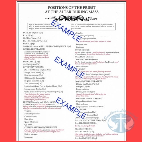 Mass "Cheat Sheet" Card