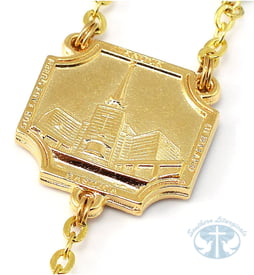 Knock Apparition Celtic Emerald and Gold Rosary