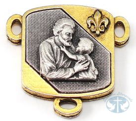 St. Joseph Rosary in Silver, Gold and Hematite