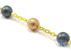 St. Joseph Rosary in Silver, Gold and Hematite
