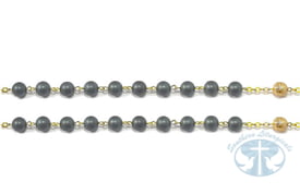 St. Joseph Rosary in Silver, Gold and Hematite
