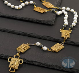 Holy Door Rosary in Antique Gold– Ghirelli® Jubilee Edition with 16 Panel Meditations