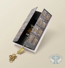 Holy Door Rosary in Antique Gold– Ghirelli® Jubilee Edition with 16 Panel Meditations