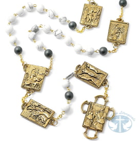 Rosary Holy Door Rosary in Antique Gold– Ghirelli® Jubilee Edition with 16 Panel Meditations