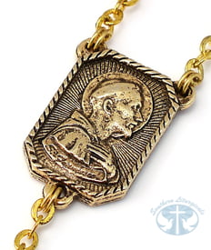 St. Francis and St. Clare of Assisi Gold Rosary
