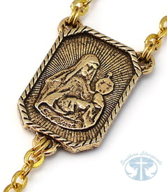 St. Francis and St. Clare of Assisi Gold Rosary