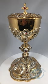 Life of Christ Ciborium with Red Swarovski Crystals - Style 174CIB