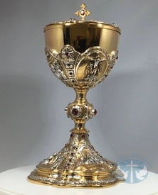 Life of Christ Ciborium with Red Swarovski Crystals - Style 174CIB