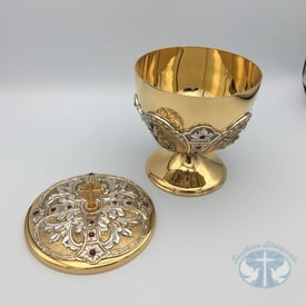 Life of Christ Small Ciborium with Faux Rubies - Style 174CIBSM