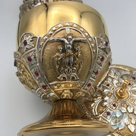 Life of Christ Small Ciborium with Faux Rubies - Style 174CIBSM