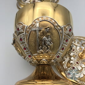 Life of Christ Small Ciborium with Faux Rubies - Style 174CIBSM