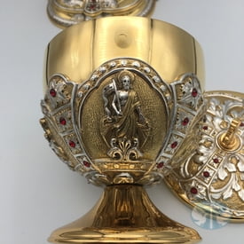 Life of Christ Small Ciborium with Faux Rubies - Style 174CIBSM