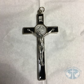 St. Benedict Wall Cross - 4.5 Inch Black and Silver