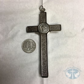 St. Benedict Wall Cross - 4.5 Inch Black and Silver