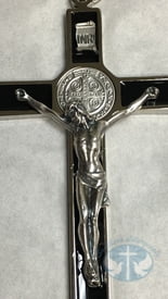St. Benedict Wall Cross - 4.5 Inch Black and Silver