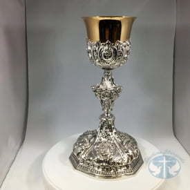 Wide Base Baroque Chalice with Paten - 049CH