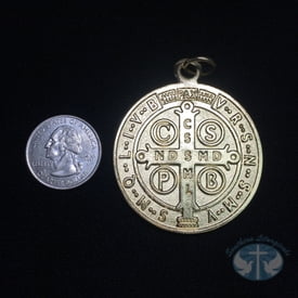 St. Benedict Medal -Gold Toned 2 inch