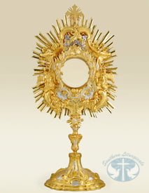 Baroque Style Monstrance DJR-7425 - Gold Plated