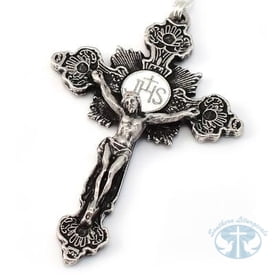 Annunciation Rosary Silver with Wooden Beads